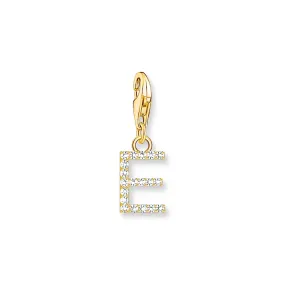 Charm Pendant letter E gold plated