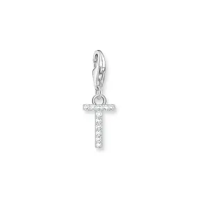 Charm Pendant letter T silver