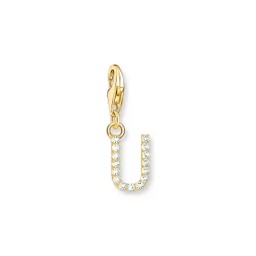 Charm Pendant letter U gold plated