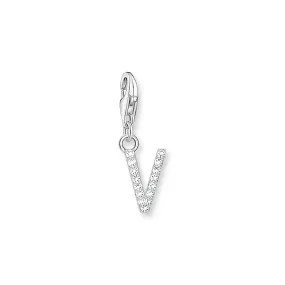 Charm Pendant letter V silver