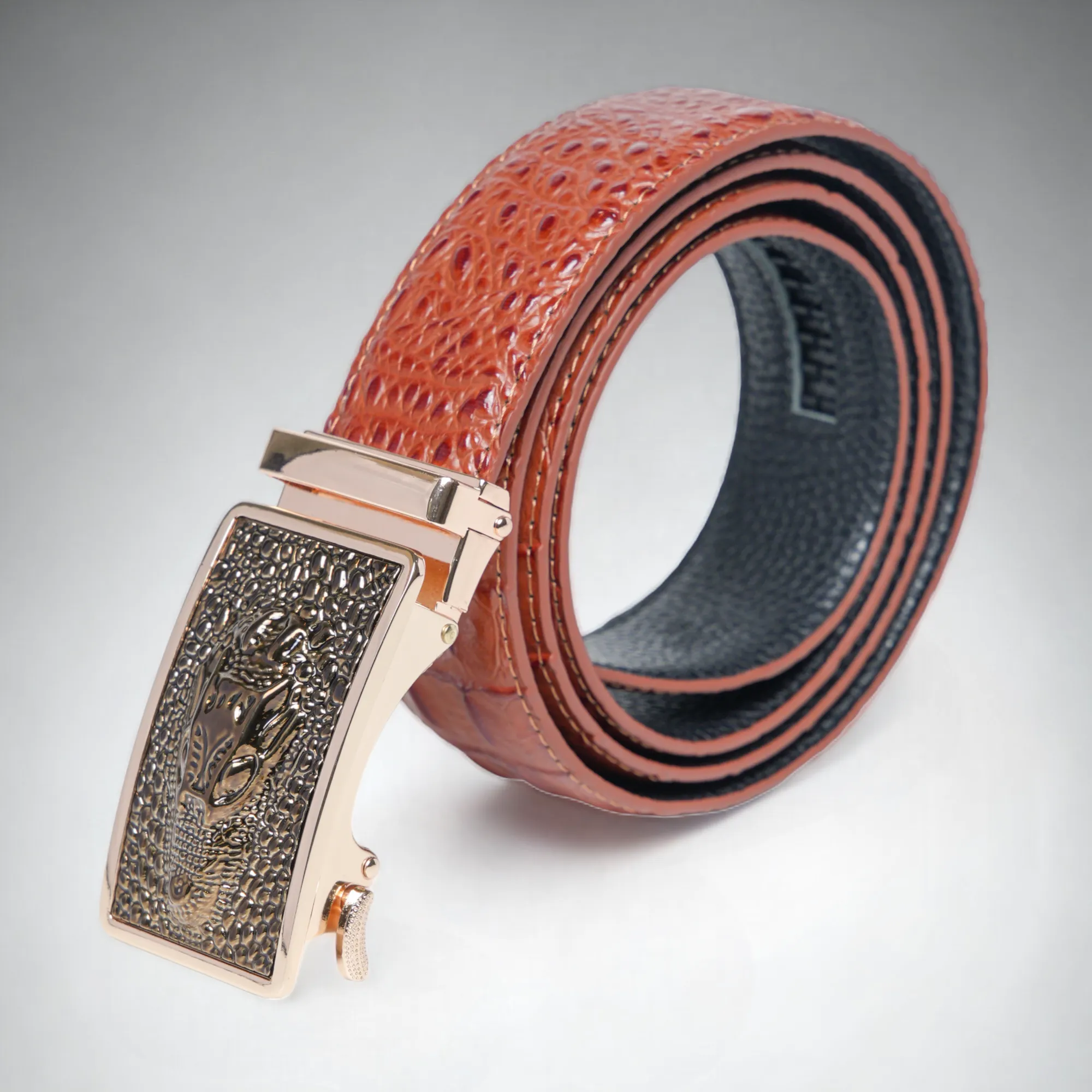 Chokore Alligator Buckle Pure Leather Belt (Brown)