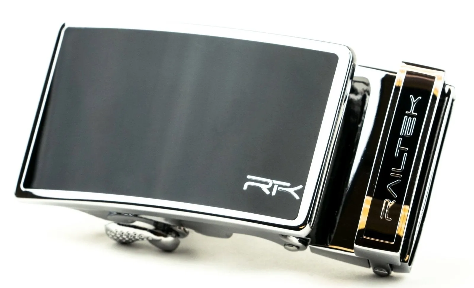 Chrome Black Railtek™ Belt Buckle