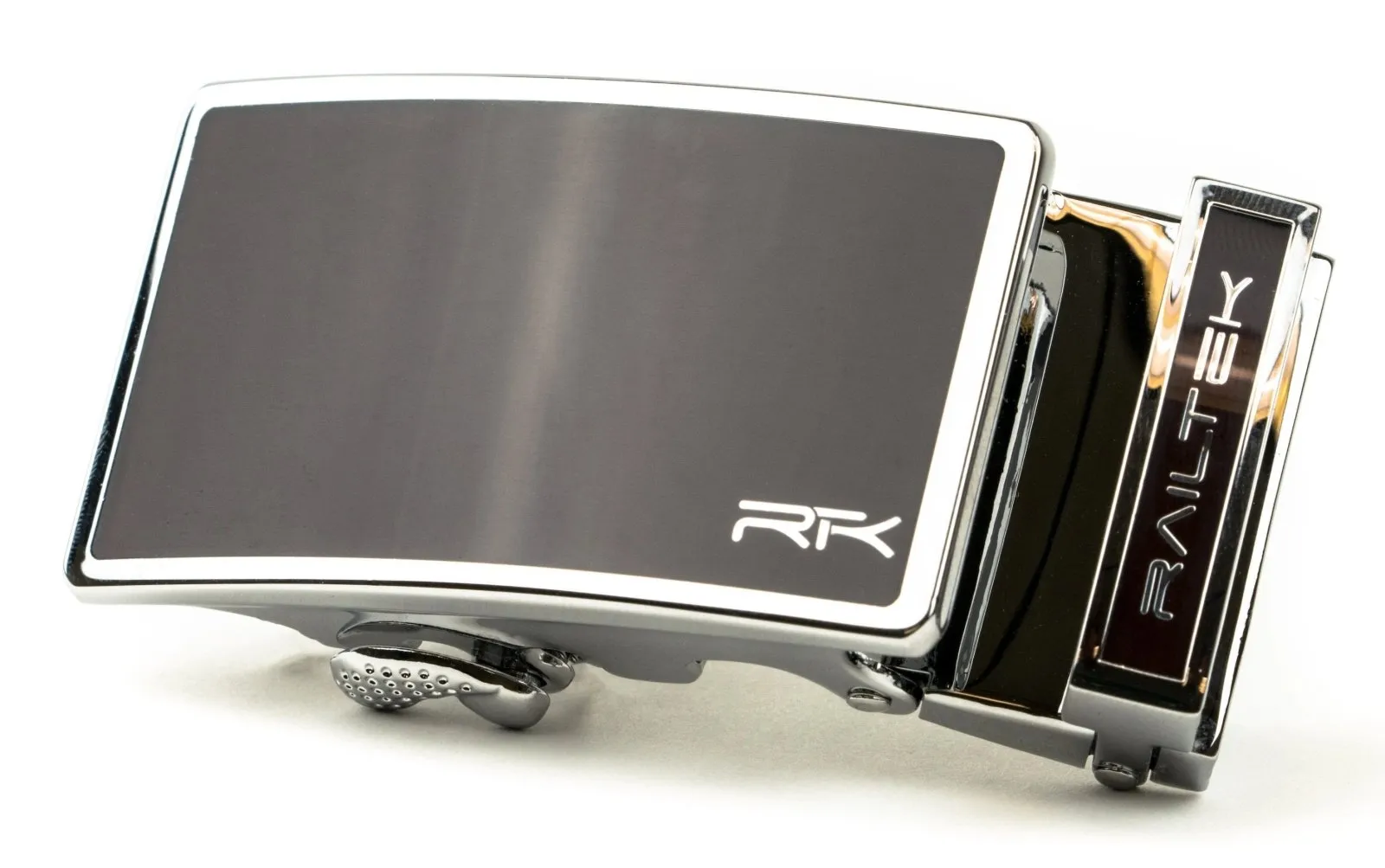 Chrome Dark Brown Railtek™ Belt Buckle