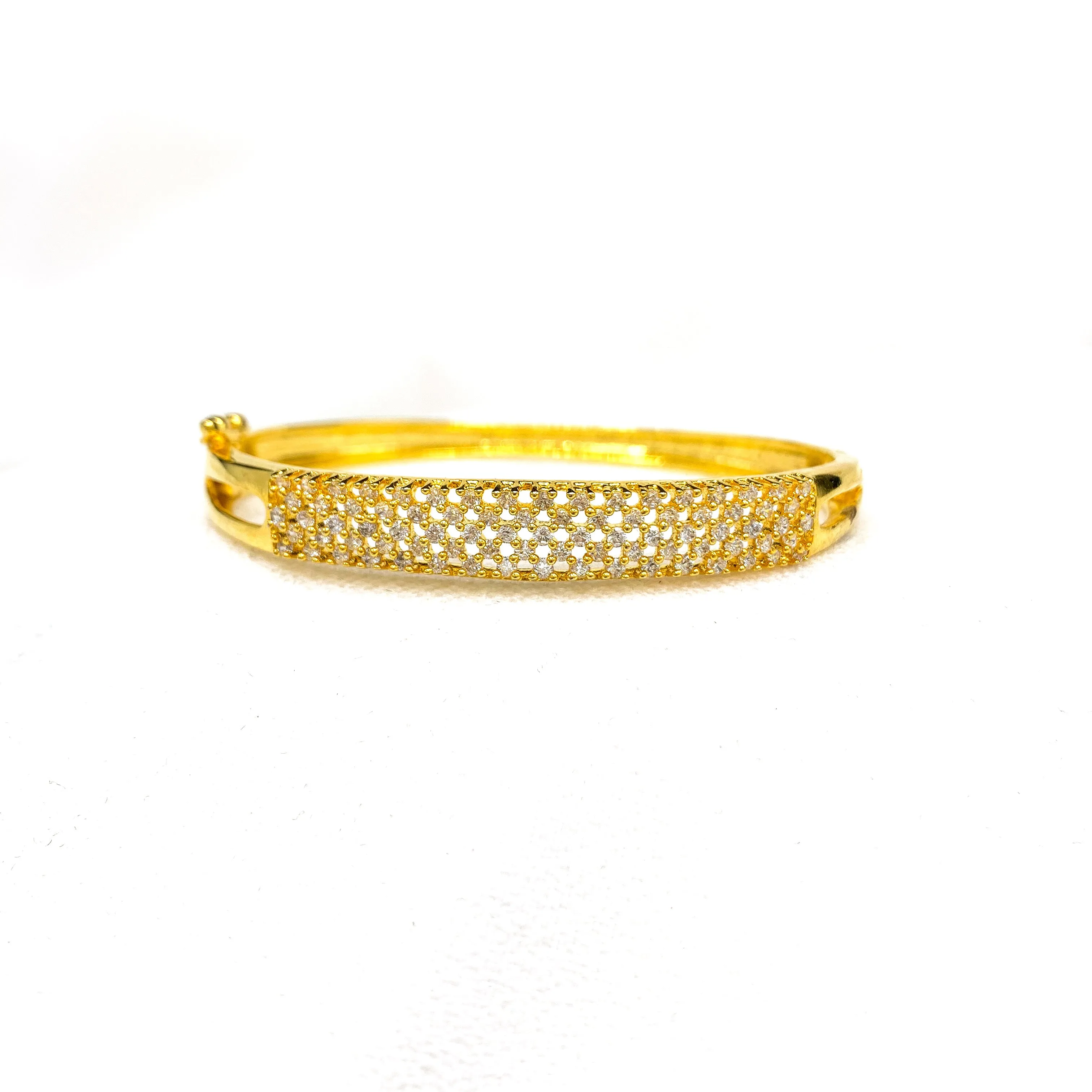 Classic Solid Finish Cubic Zirconia (CZ) Single Bangle Kada