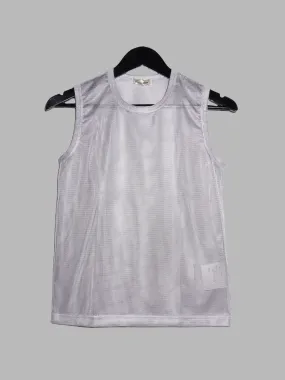 Comme des Garcons 2001 silver polyester mesh sleeveless top