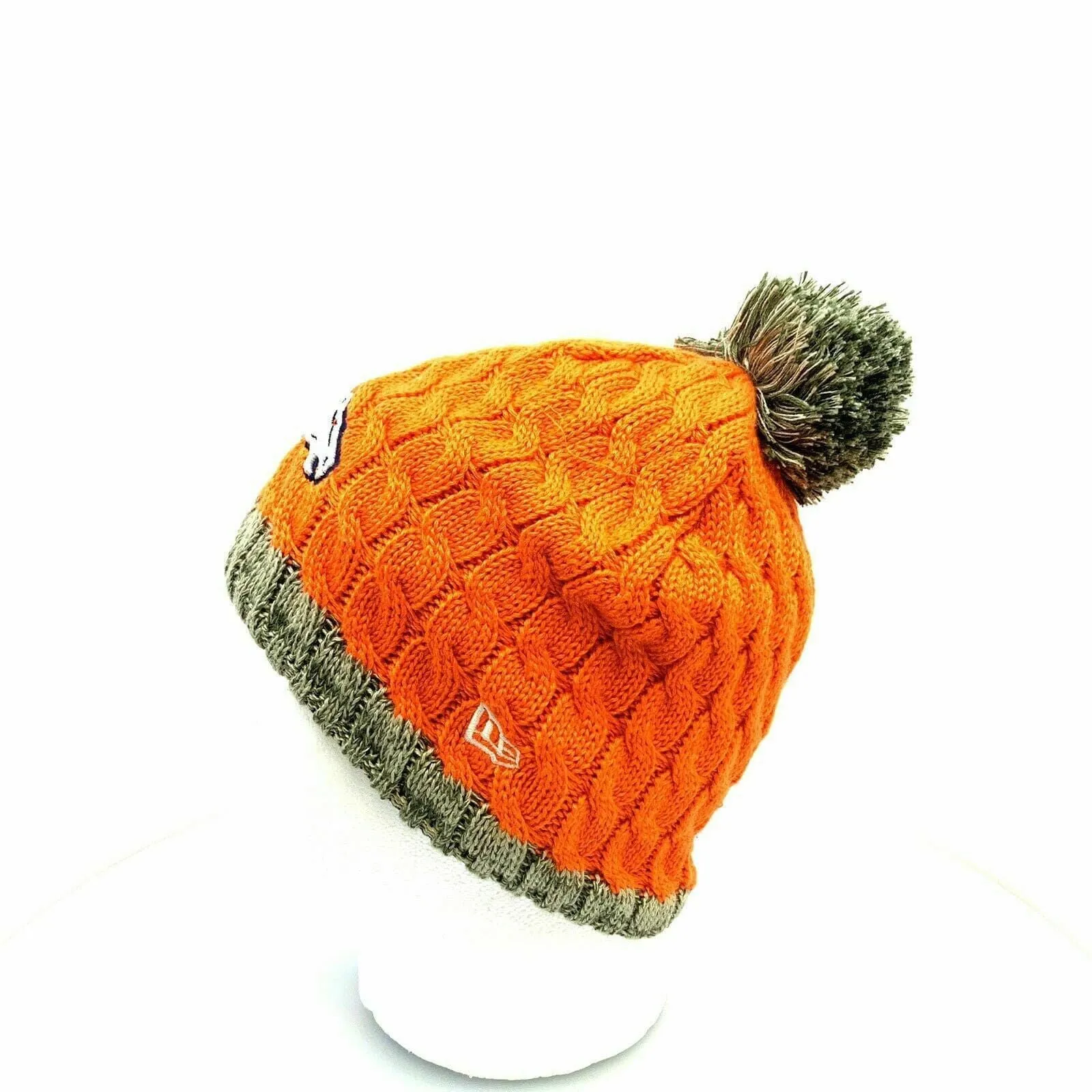 Cozy New Era Womens Cable Knit Fleece Lined Cap - Denver Broncos - OSFA - Orange - Very Good