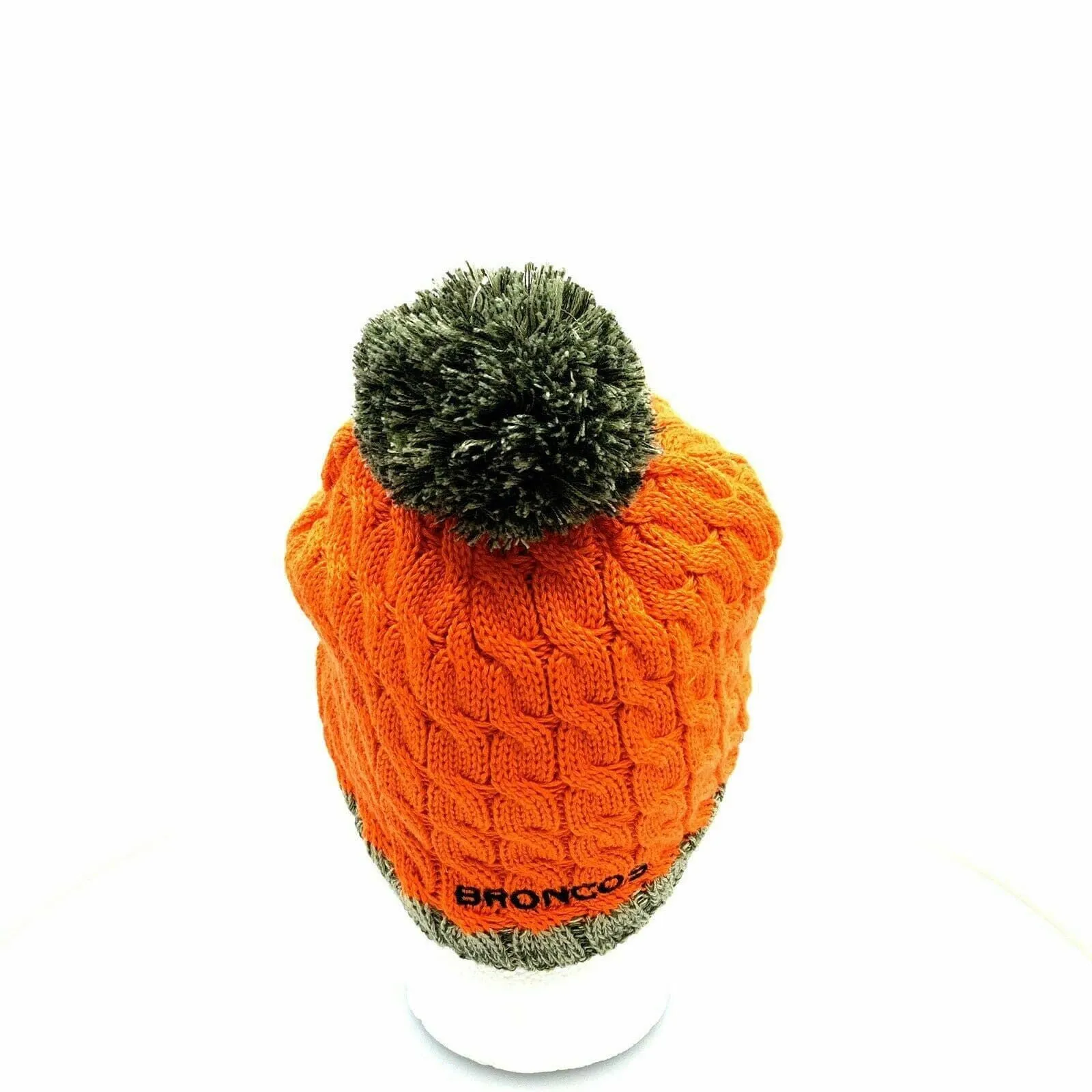 Cozy New Era Womens Cable Knit Fleece Lined Cap - Denver Broncos - OSFA - Orange - Very Good