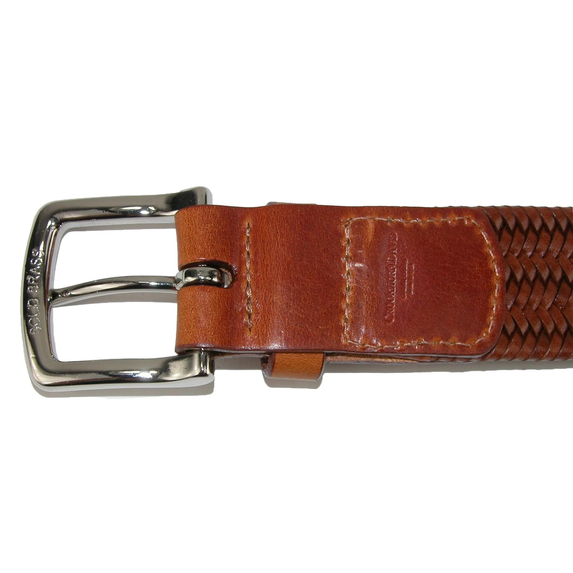 CrookhornDavis Men's Daytona Braided Leather Stretch Belt