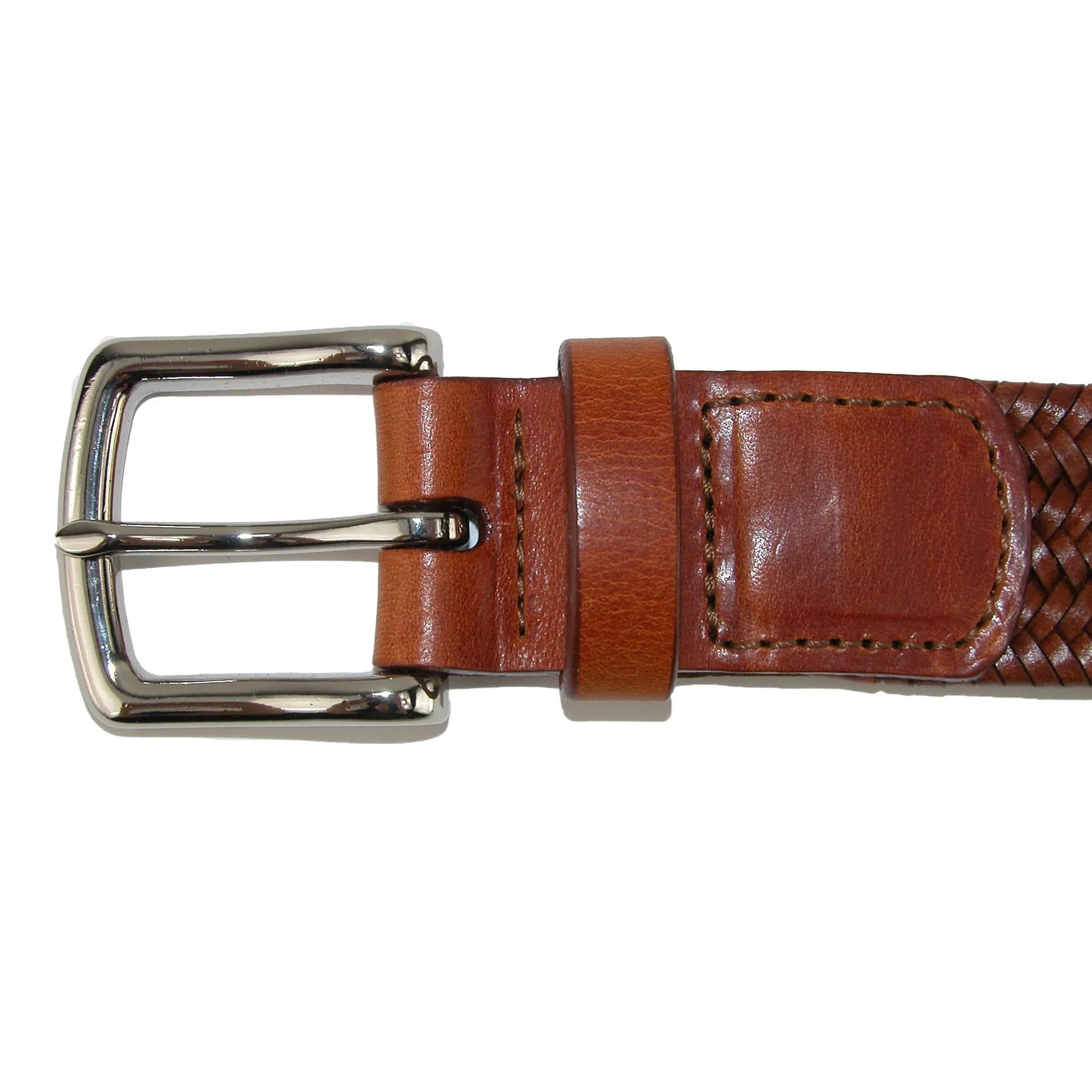 CrookhornDavis Men's Daytona Braided Leather Stretch Belt