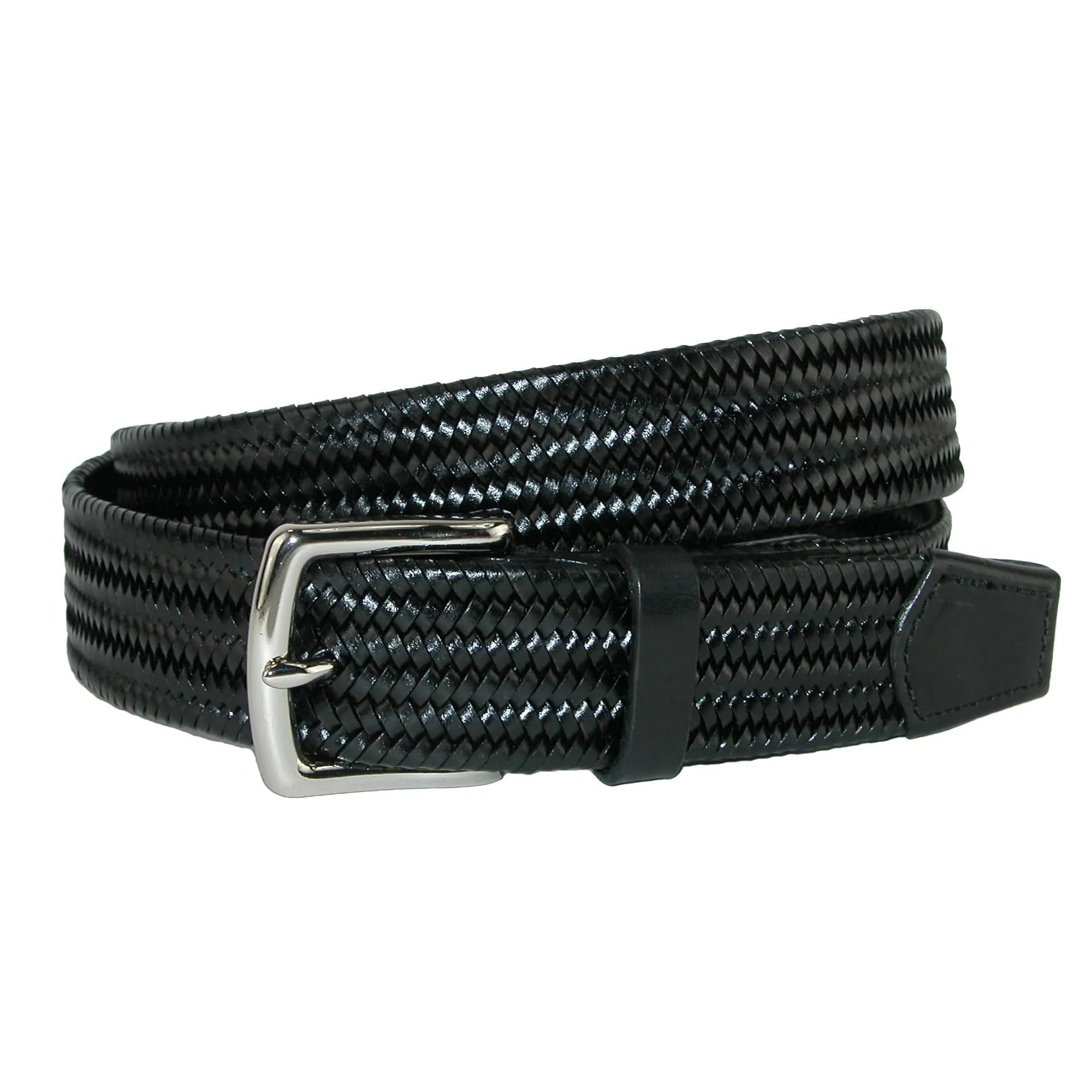 CrookhornDavis Men's Daytona Braided Leather Stretch Belt