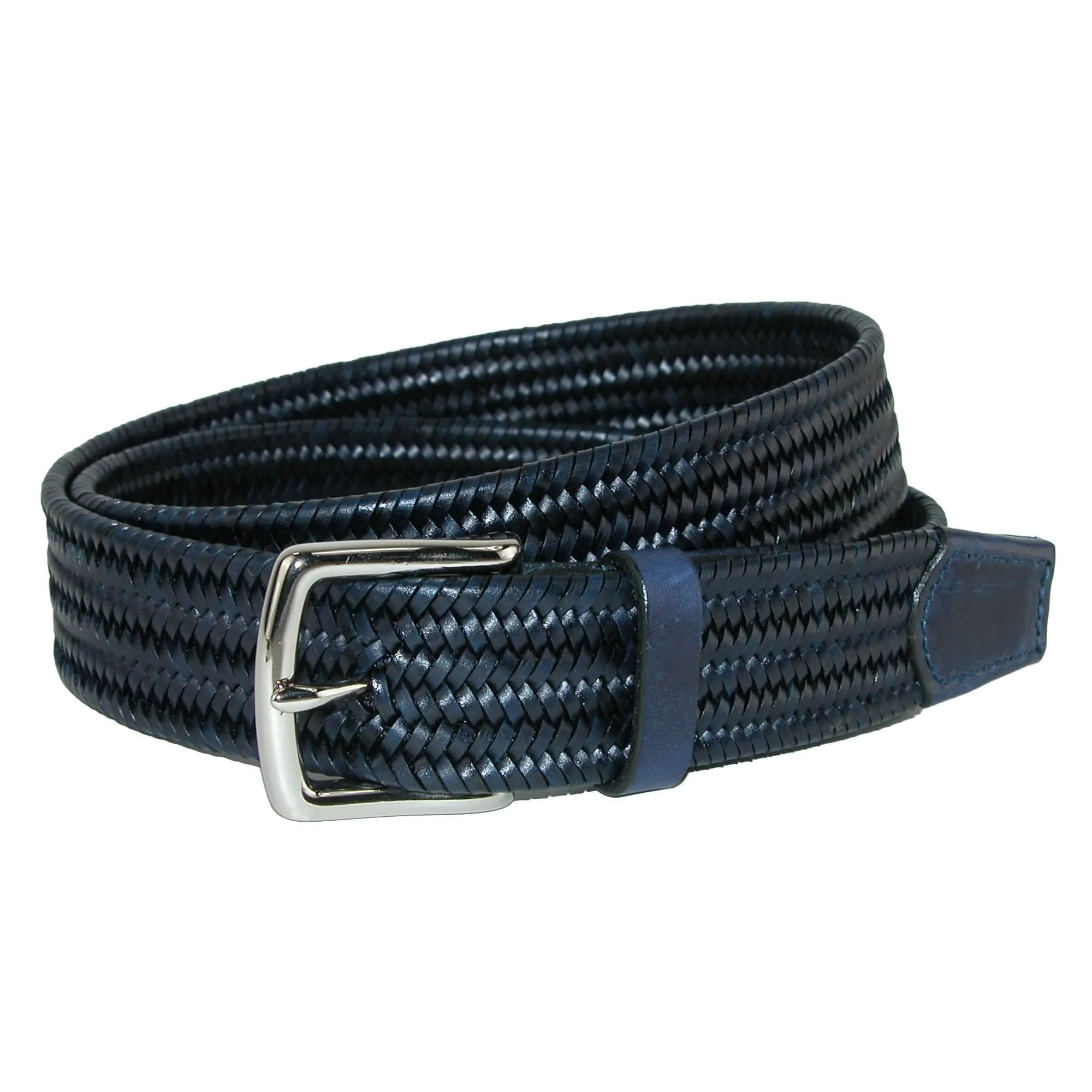 CrookhornDavis Men's Daytona Braided Leather Stretch Belt