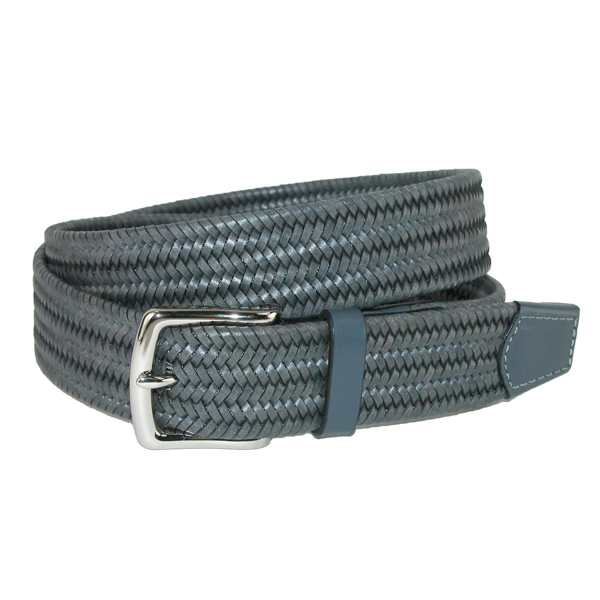 CrookhornDavis Men's Daytona Braided Leather Stretch Belt