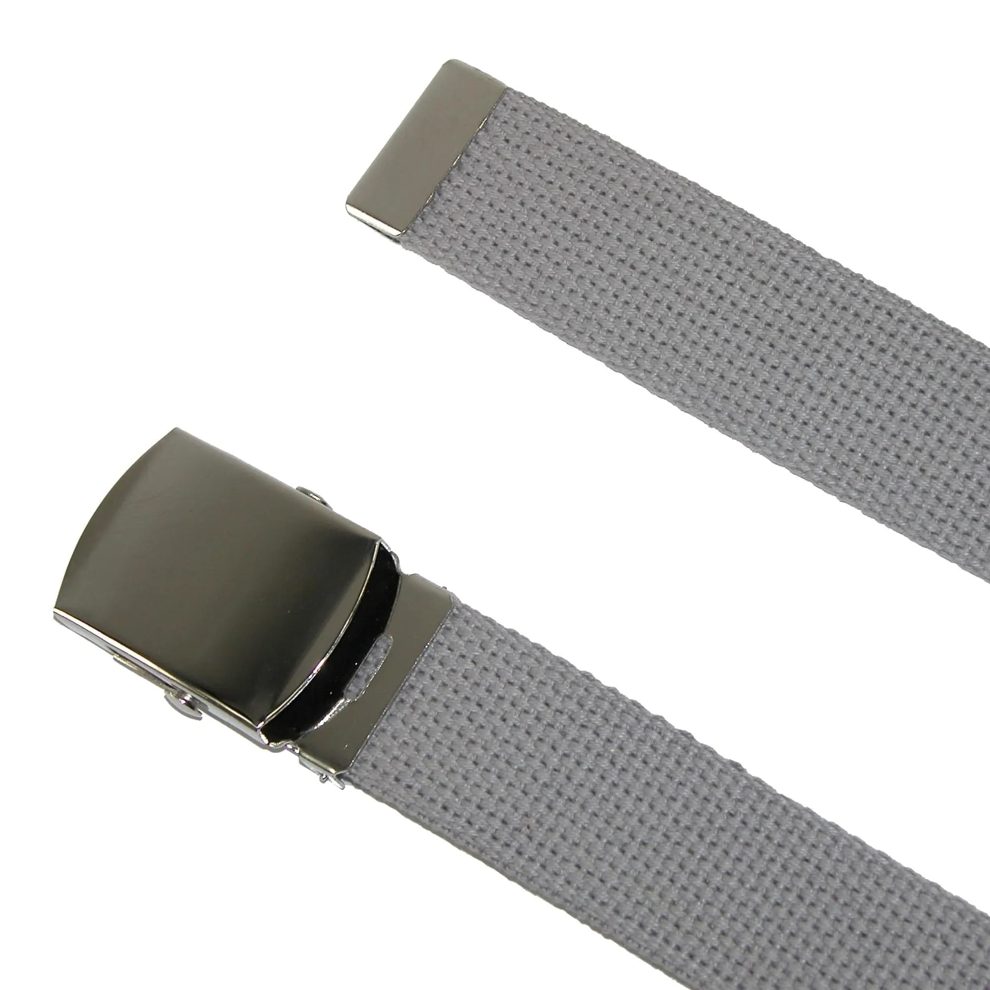 CTM® Cotton Adjustable Belt with Nickel Finish Buckle (Pack of 3)