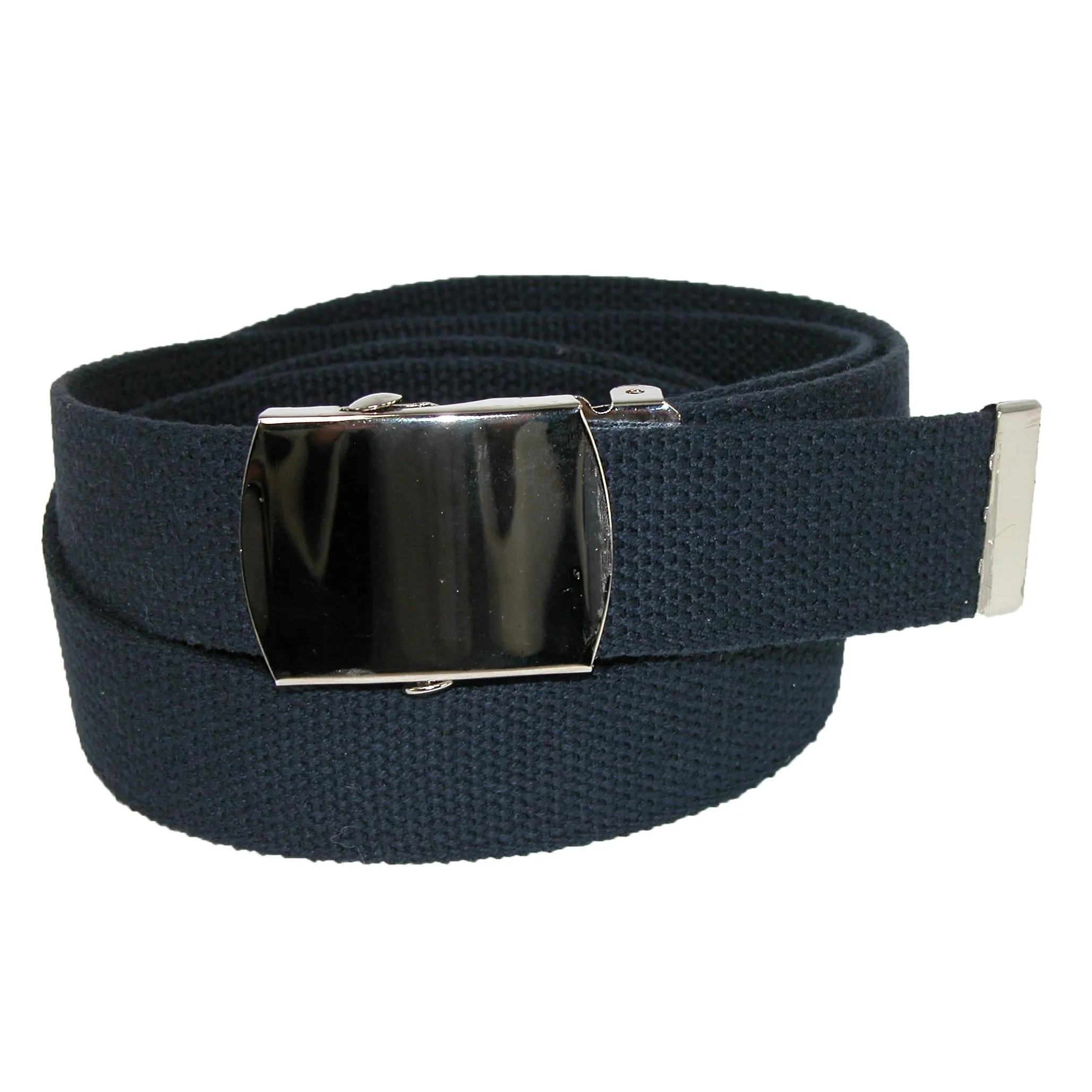 CTM® Cotton Adjustable Belt with Nickel Finish Buckle (Pack of 3)