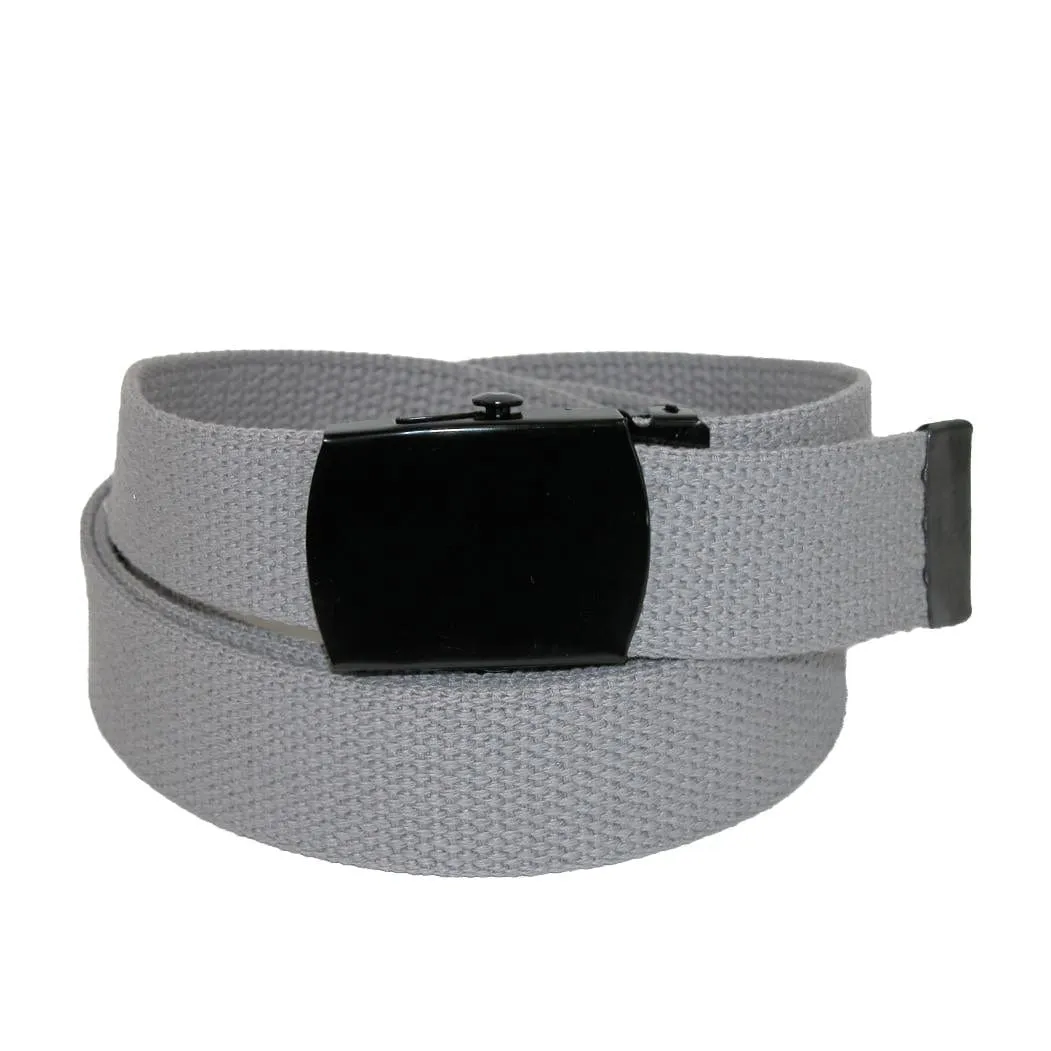 CTM® Fabric Big & Tall Adjustable Belt with Black Buckle