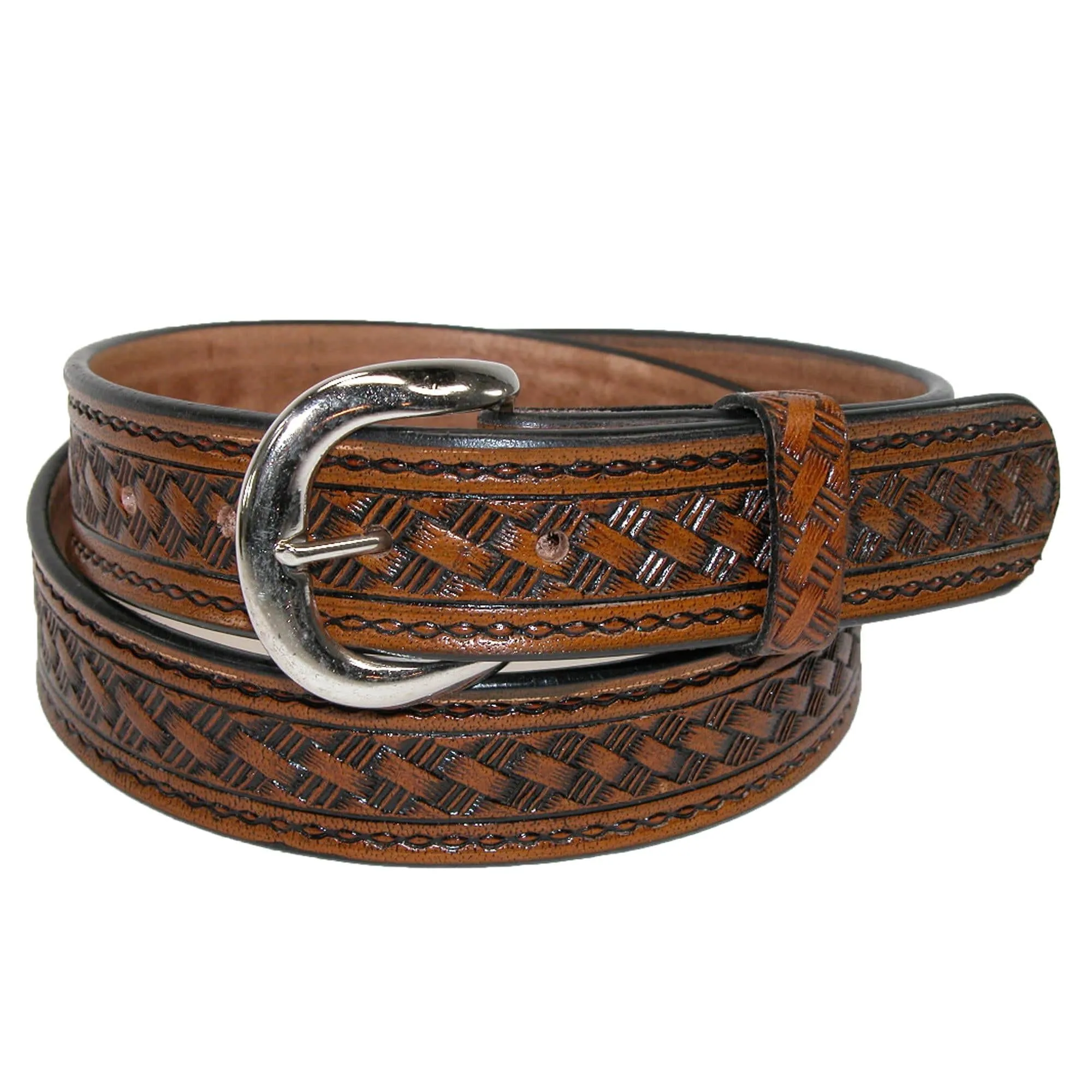 CTM® Men's Big & Tall Leather Western Belt with Removable Buckle