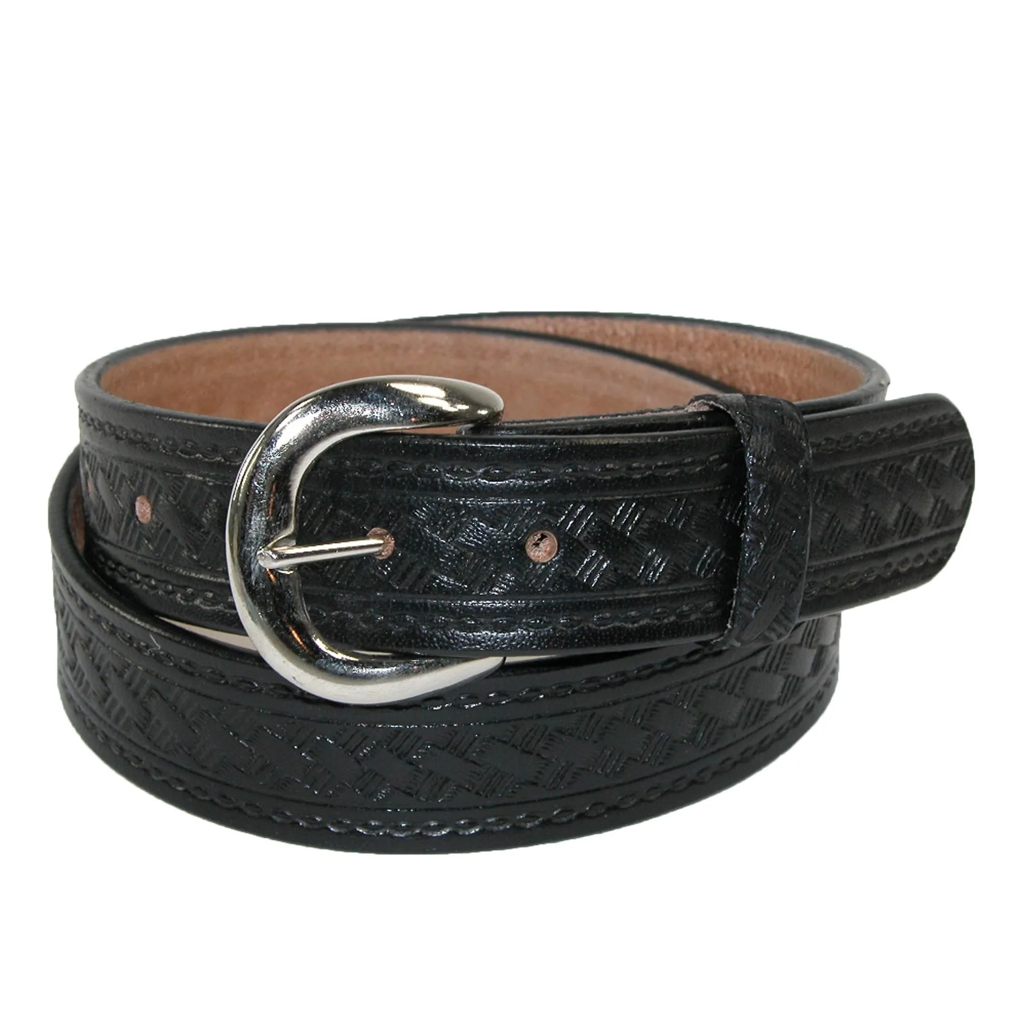 CTM® Men's Big & Tall Leather Western Belt with Removable Buckle