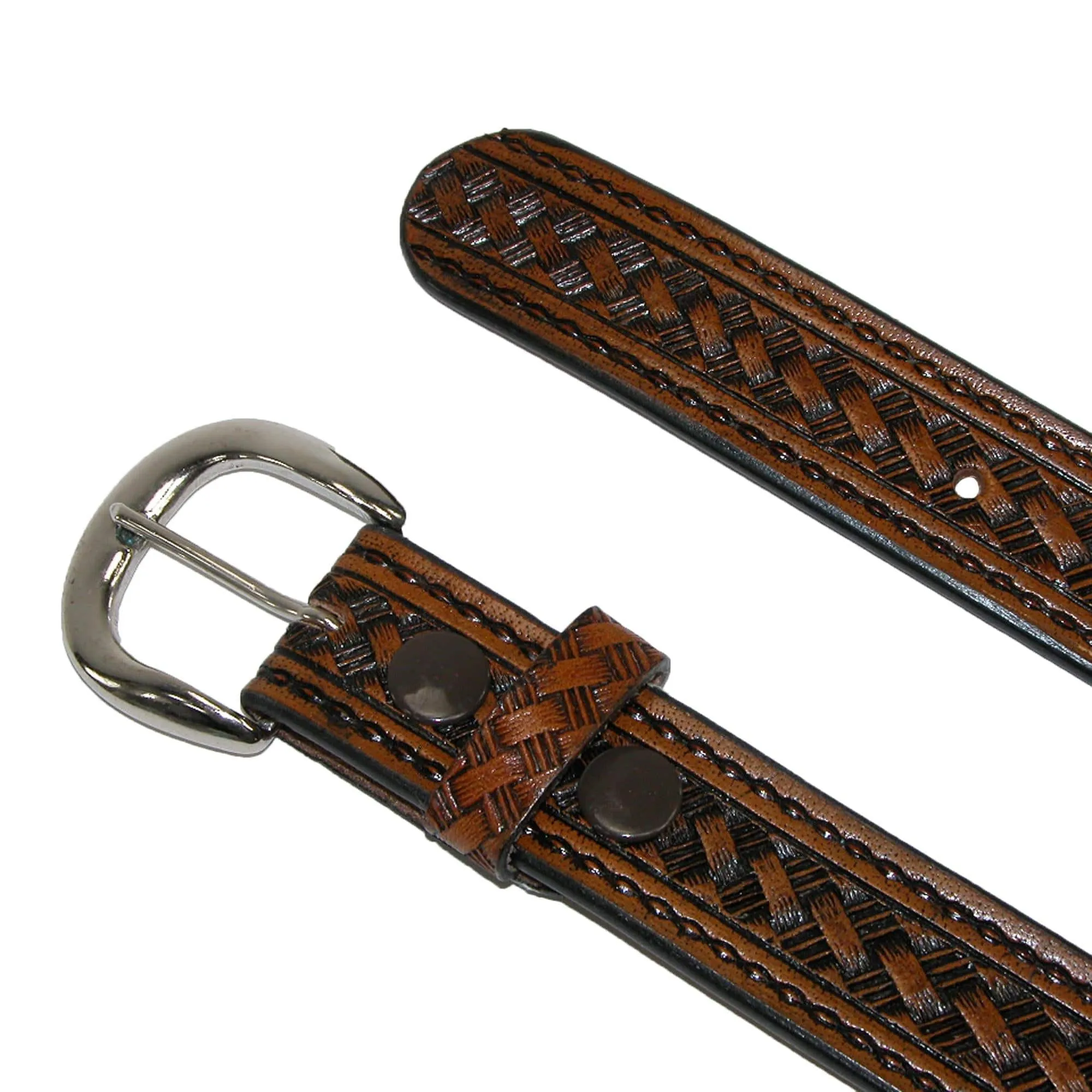 CTM® Men's Big & Tall Leather Western Belt with Removable Buckle