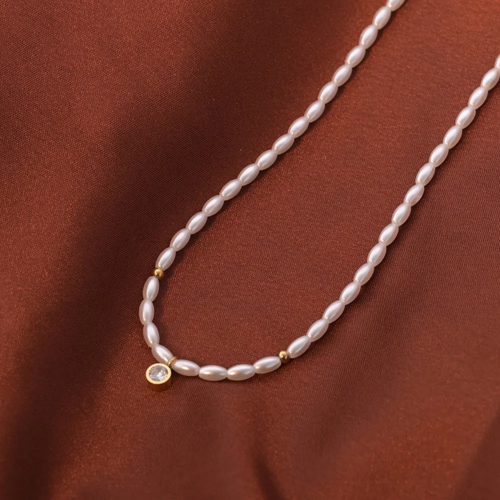 Dazzling Pearl Diamond Necklace