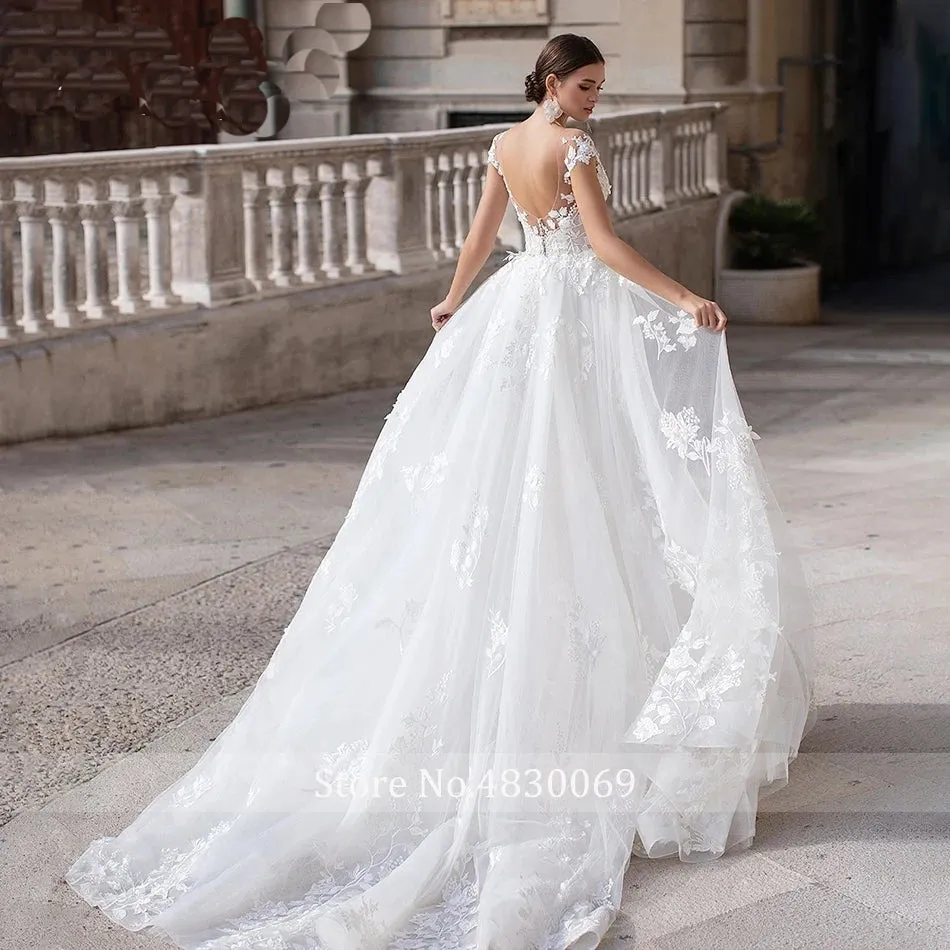 Detachable Mermaid Wedding Dress - Romantic Sweetheart Appliques, Short Sleeve, Backless Bridal Gown