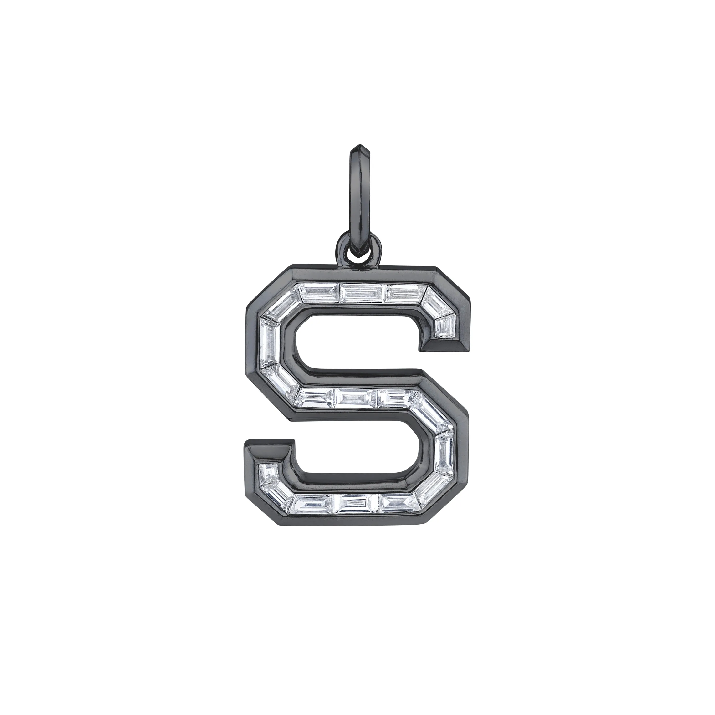 DIAMOND BAGUETTE LETTER PENDANT