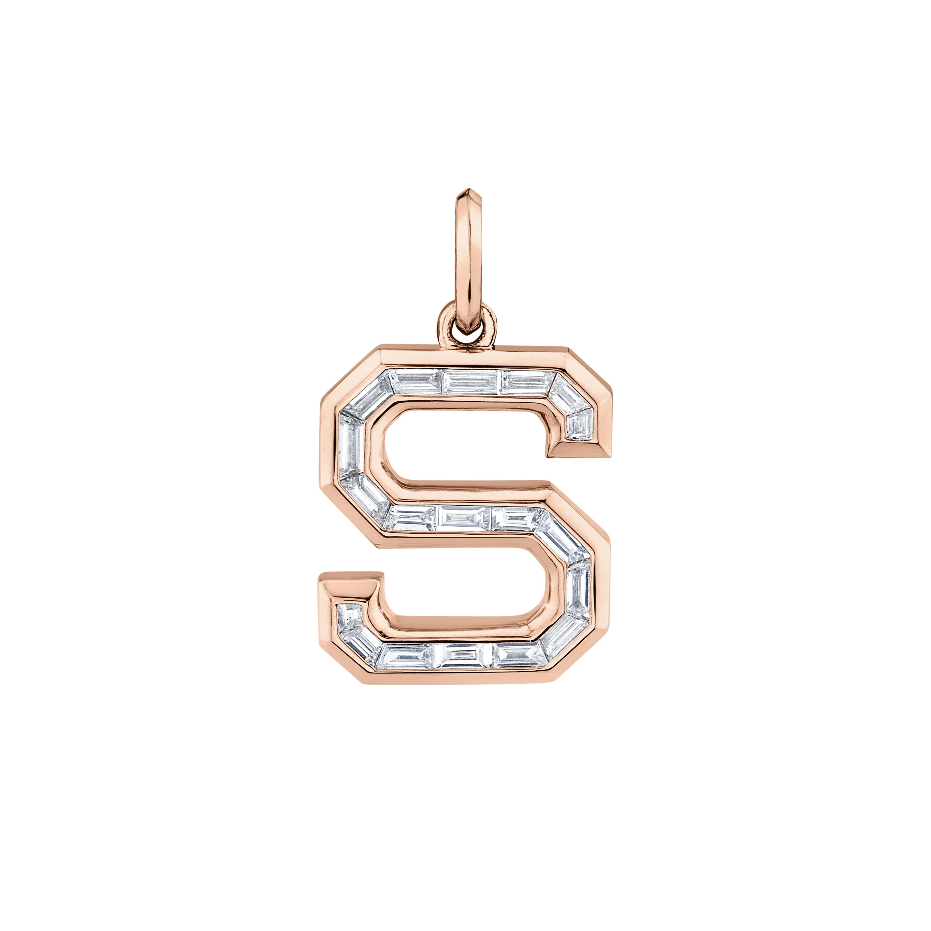 DIAMOND BAGUETTE LETTER PENDANT