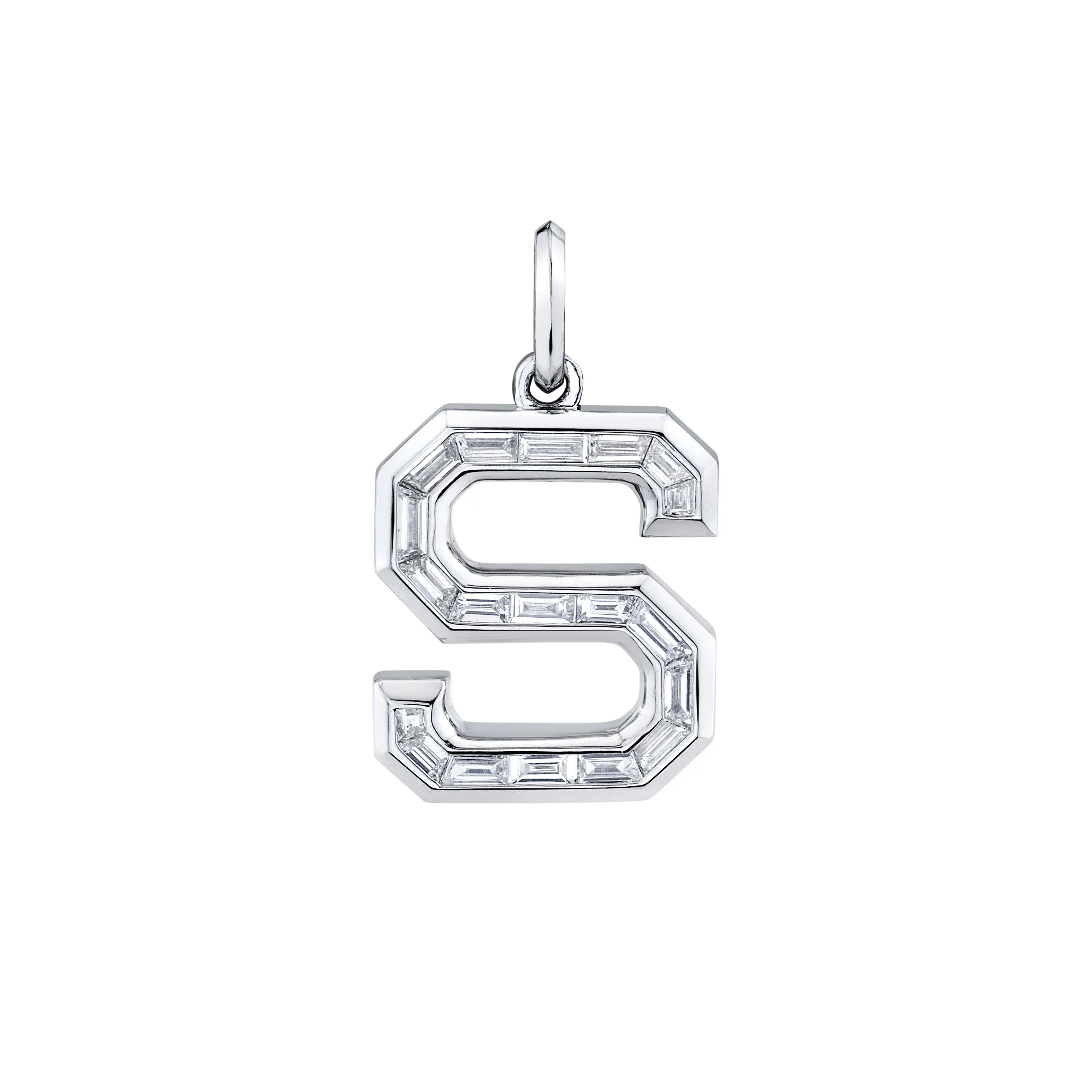 DIAMOND BAGUETTE LETTER PENDANT