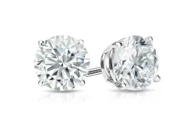 Earrings 0.45 cts Natural Round Diamonds I SI1 18kt Gold Studs