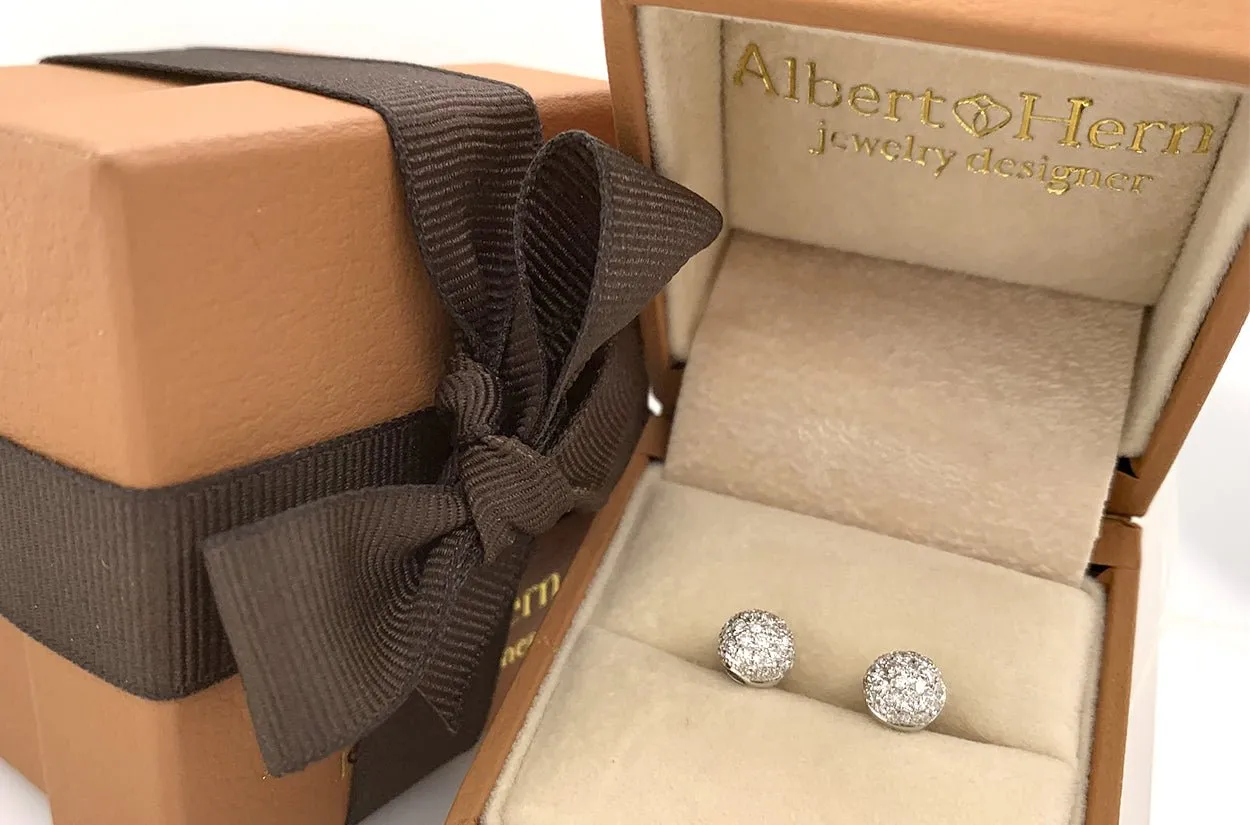 Earrings 18kt Gold 0.43 cts Diamonds Ball Studs