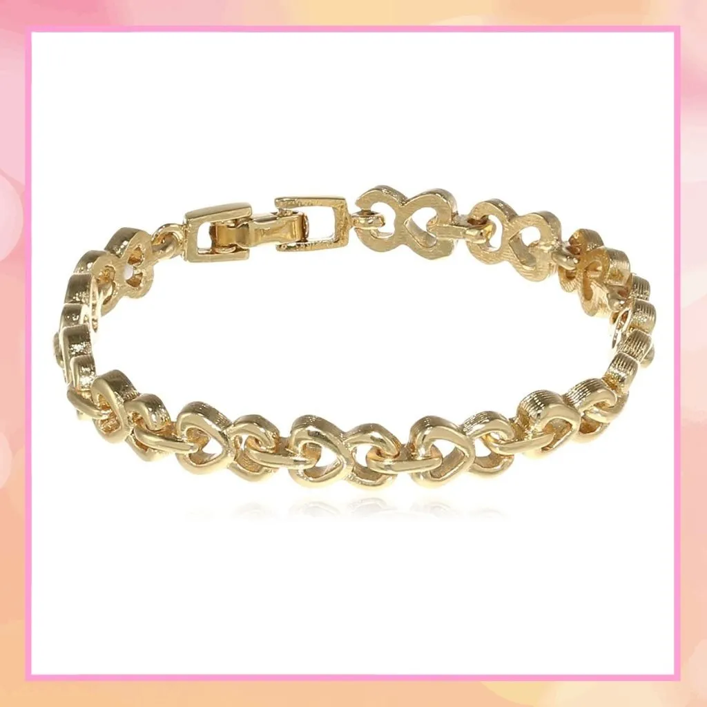 Estele 24 CT Gold Plated See-Saw Tennis Bracelet for women