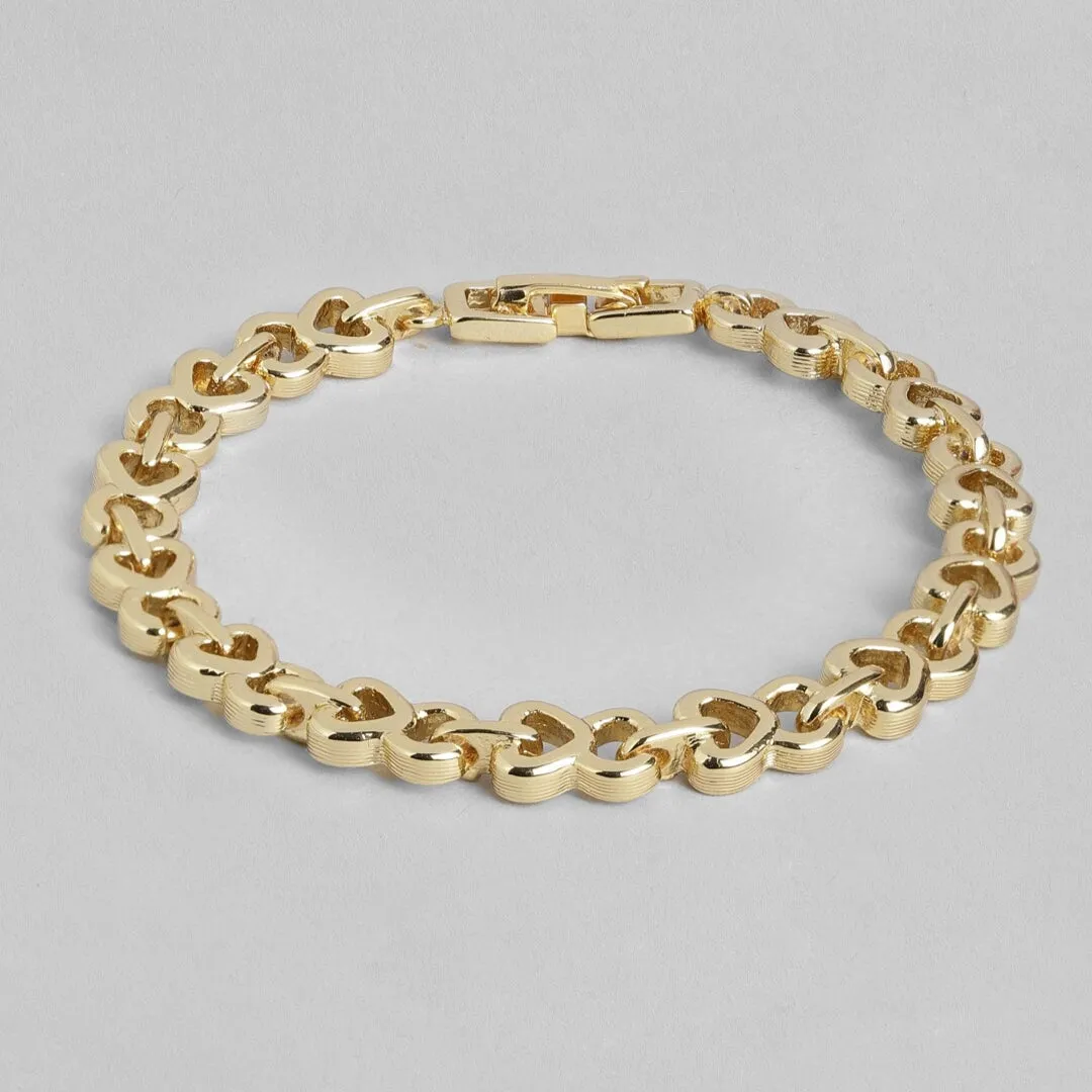 Estele 24 CT Gold Plated See-Saw Tennis Bracelet for women