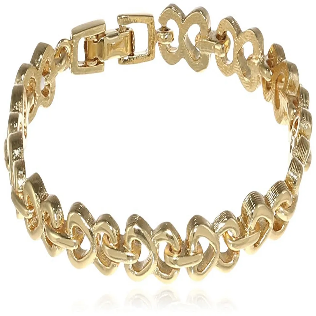 Estele 24 CT Gold Plated See-Saw Tennis Bracelet for women