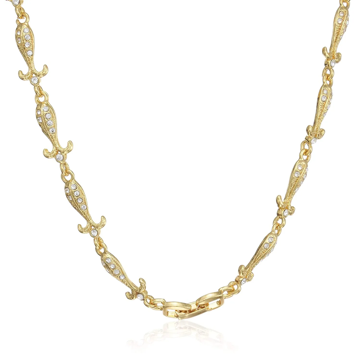 Estele 24 Kt Gold Plated Designer American Diamond Necklace for Women