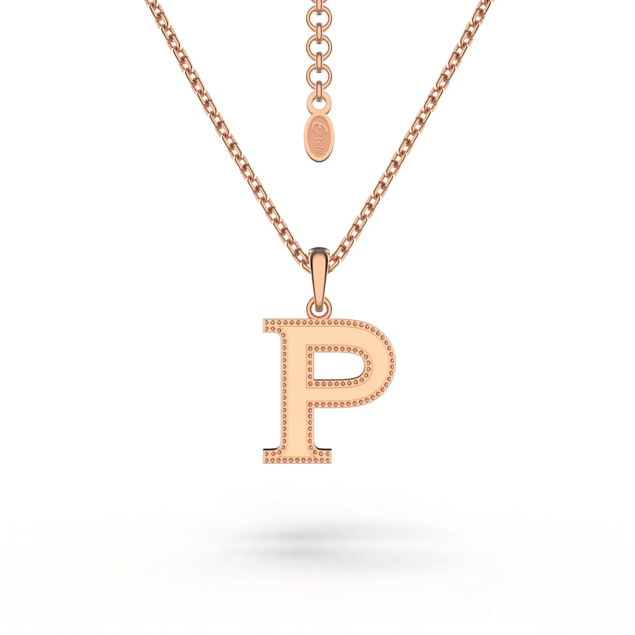 Estele - Charm "P" Rosegold plated Pendant