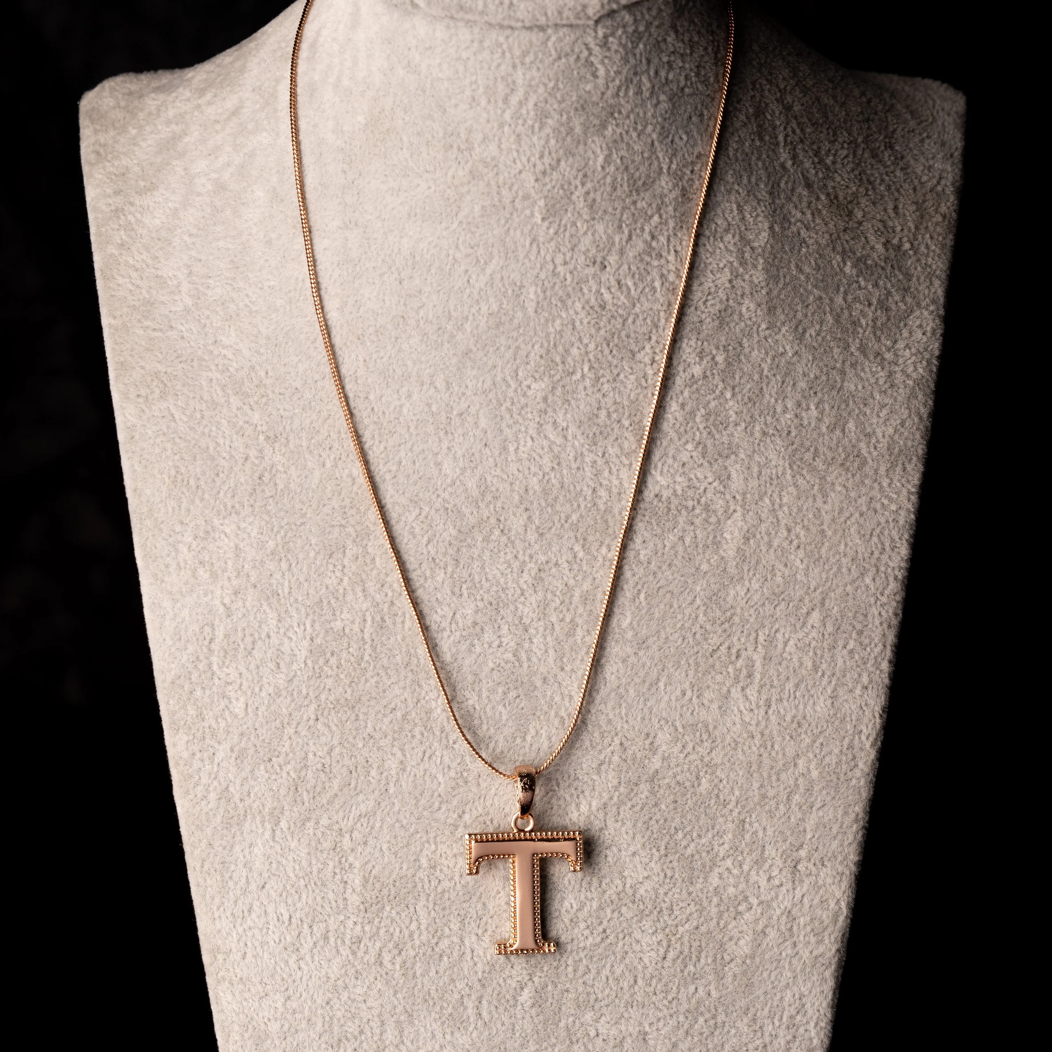 Estele - Charm "T" Rosegold plated Pendant