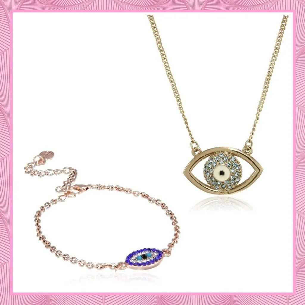 Estele - Evil Eye Pendant & Bracelet Combo Set For Girls & Women