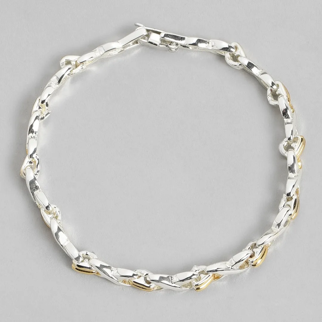 Estele Gold and Silver Plated Bridged Iternity Bracelet for women