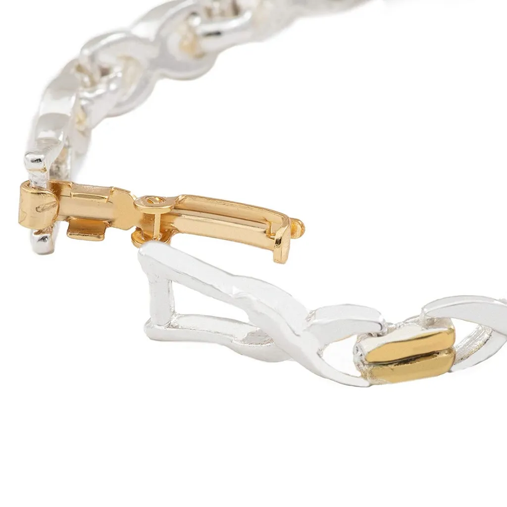 Estele Gold and Silver Plated Bridged Iternity Bracelet for women