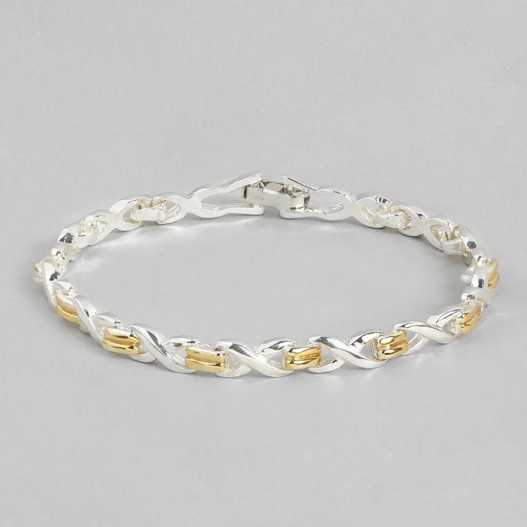 Estele Gold and Silver Plated Bridged Iternity Bracelet for women