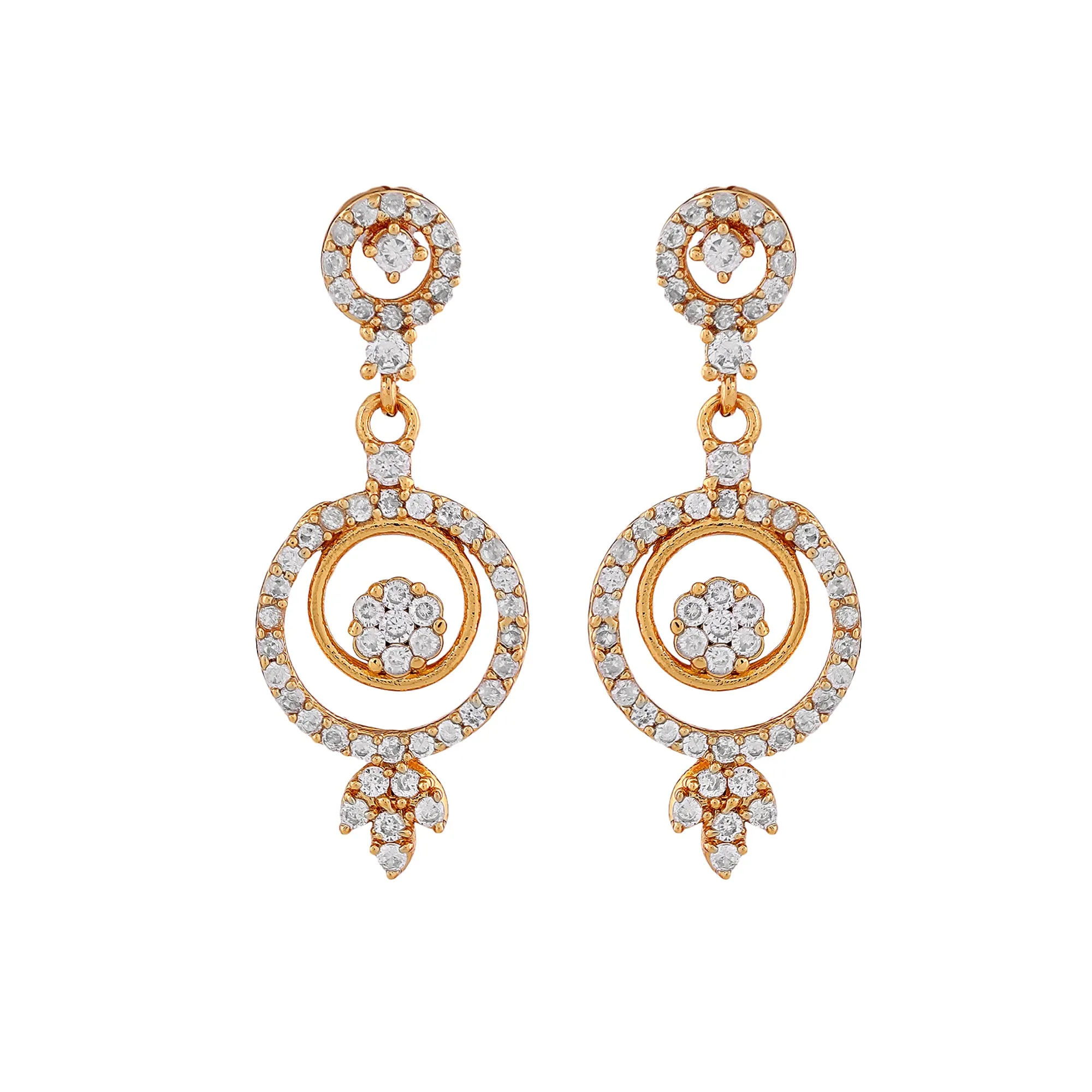 Estele Gold Plated CZ Elegant Necklace Set for Women