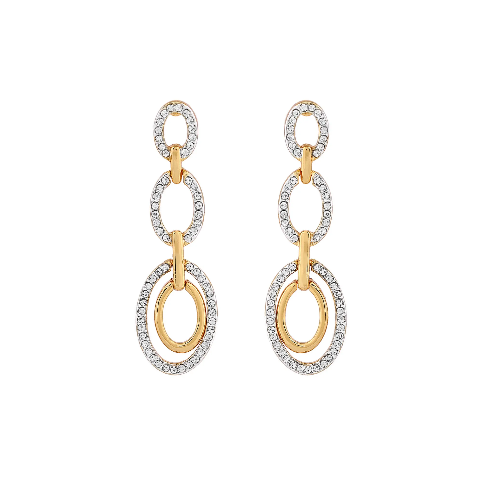 Estele - Opal Hoop Y Shaped Diamante Necklace Set