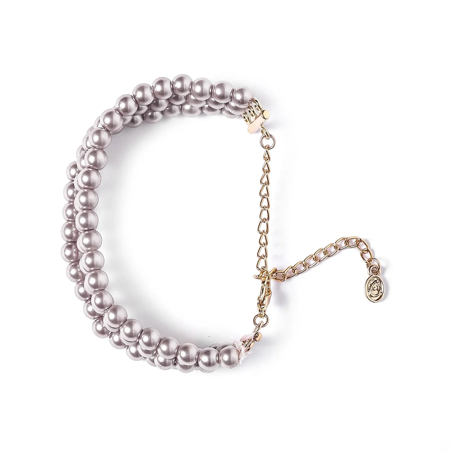 Estele - Purple Pearl Three Line Bracelet