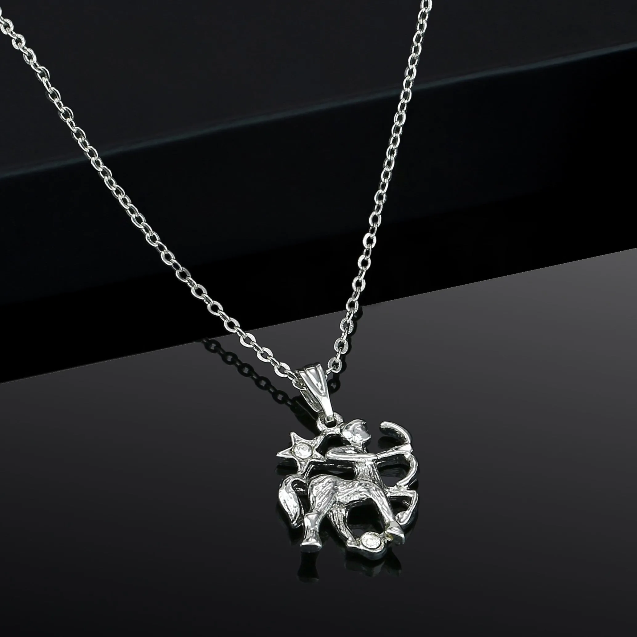 Estele - Rhodium Plated Sagittarius Zodiac Sign Pendant for Women / Girls