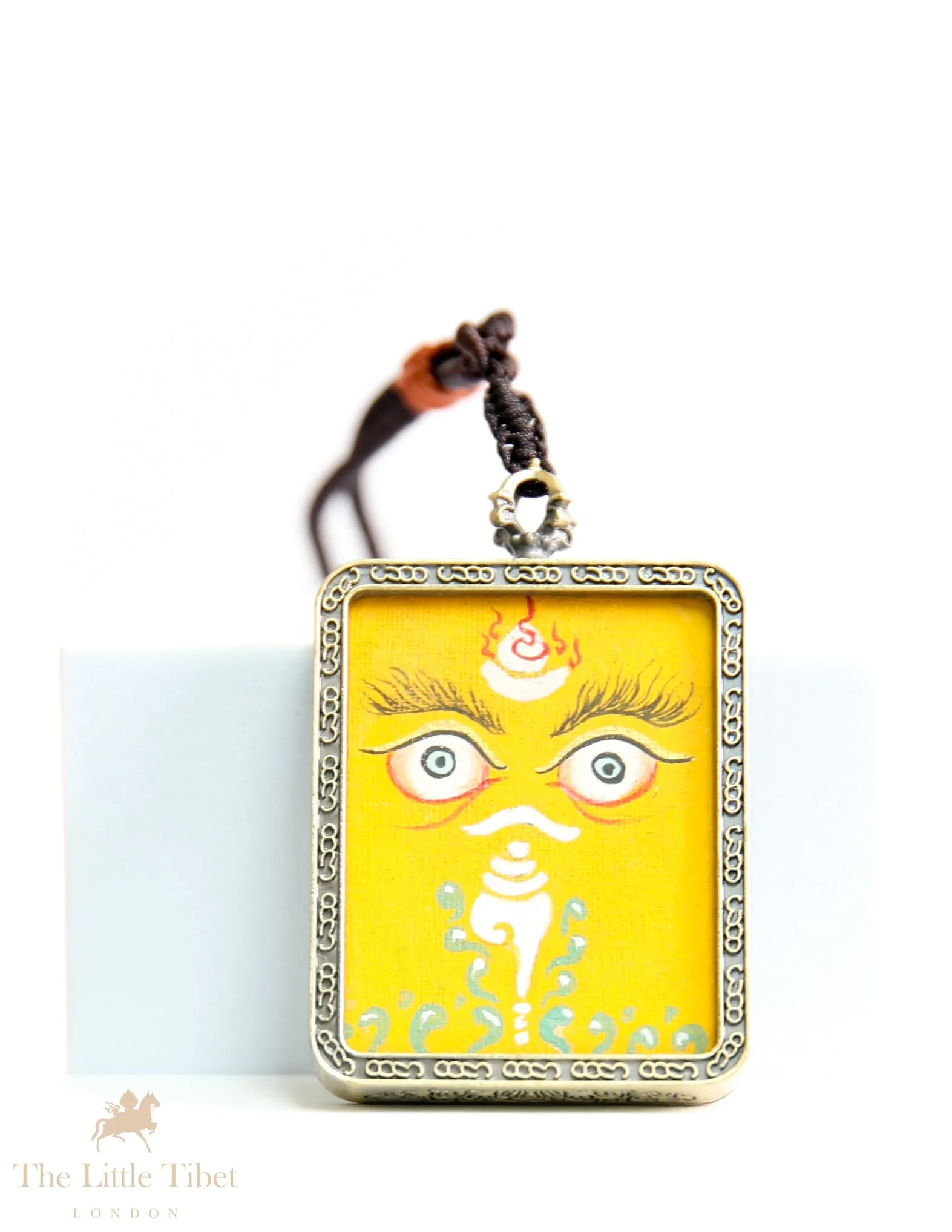 Eye of Zambalha (god of fortune): Hand-Painted Tibetan Fortune Pendant