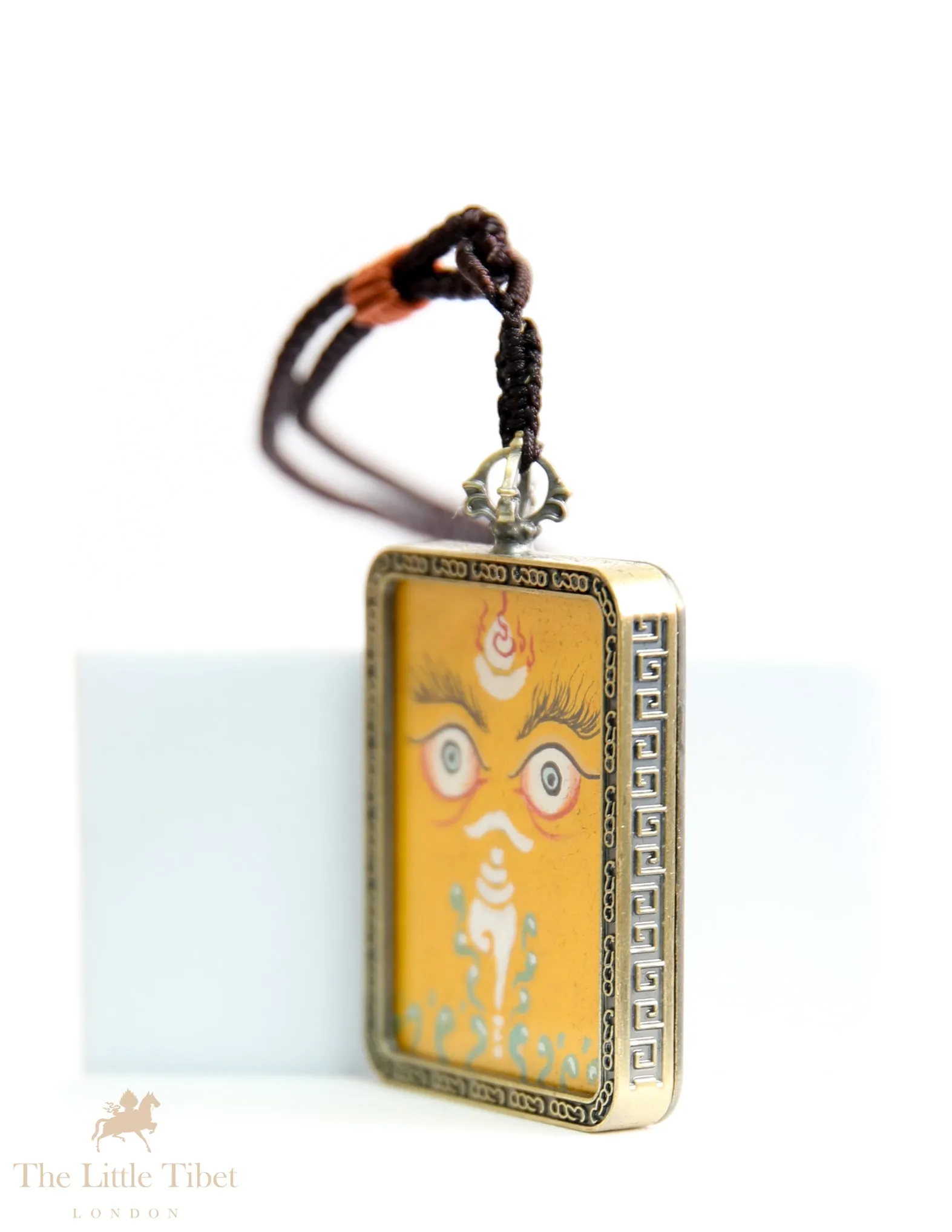 Eye of Zambalha (god of fortune): Hand-Painted Tibetan Fortune Pendant