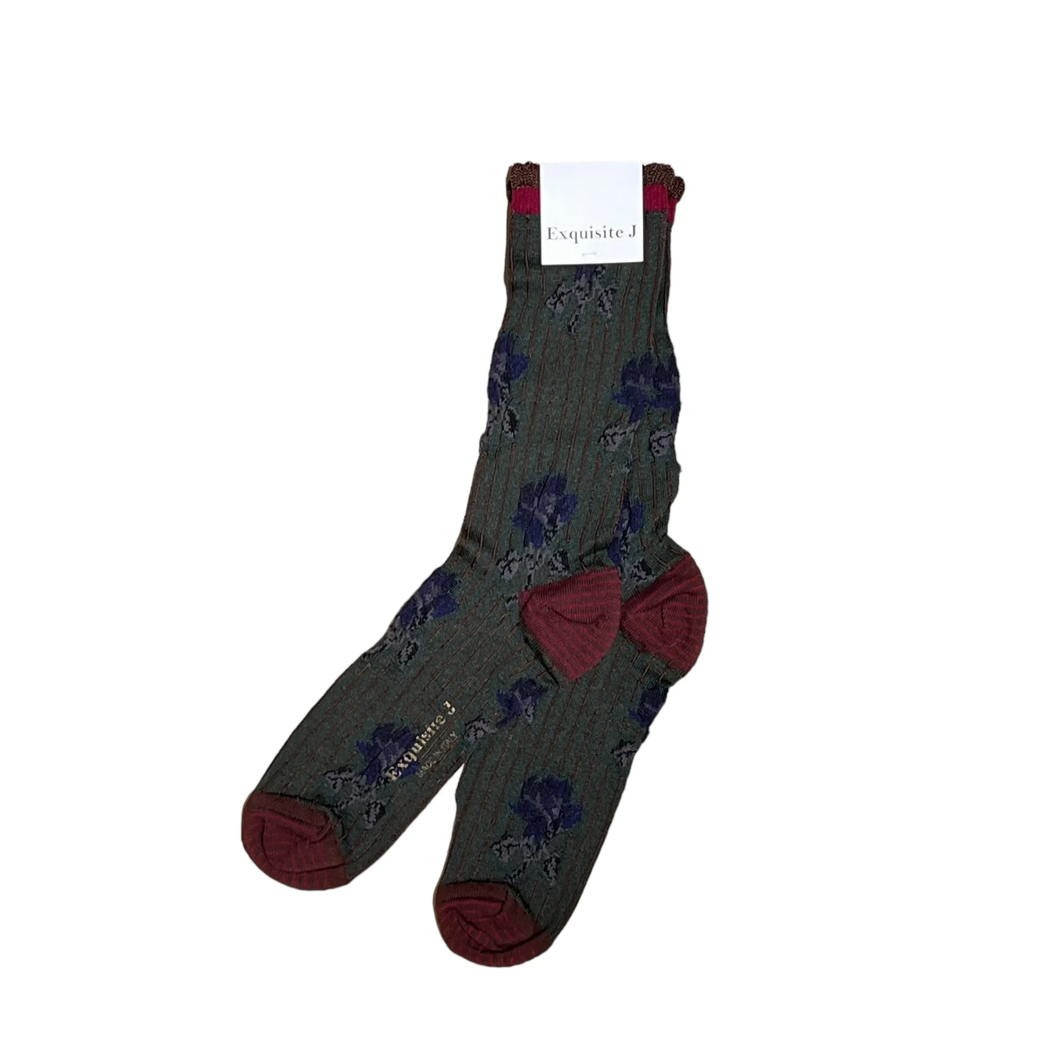 FLORAL/STRIPE PRINT SOCKS