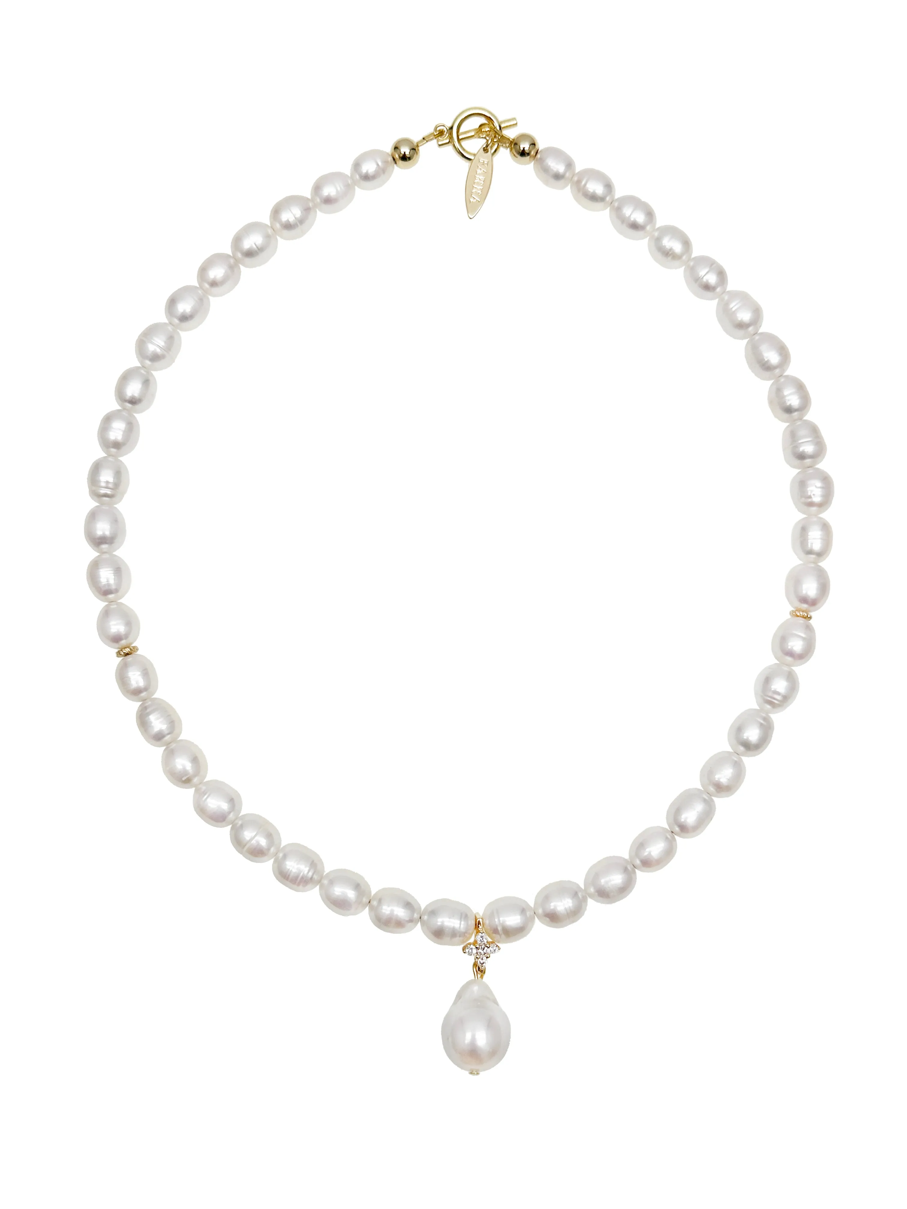 Freshwater Pearls with Baroque Pearl Pendant Necklace LN063