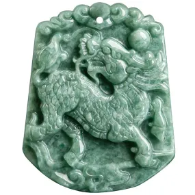 Genuine natural Jadeite Kirin pendant men's and women's