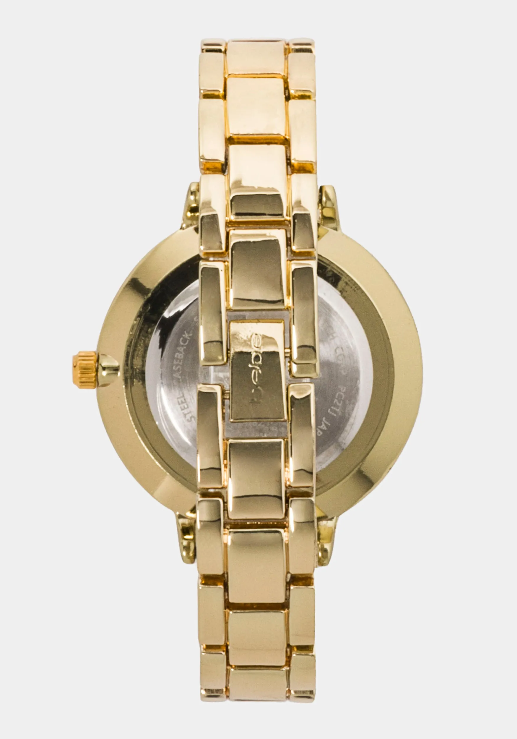 Gold Crystal Bezel Roman Numeral Watch