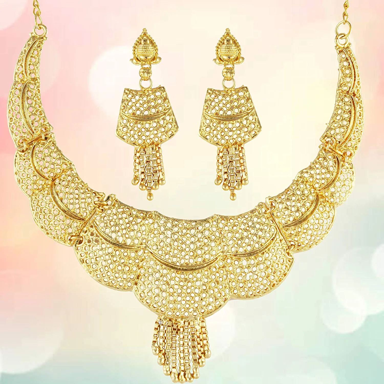 Gold Forming Necklace Set